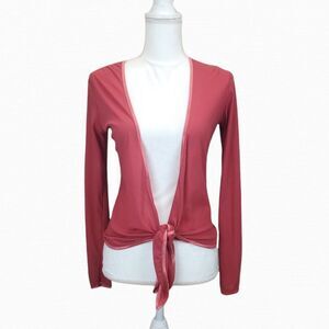 Urbane Y2K Tie Front  Nylon Cardigan G-0178